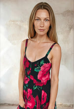 Load image into Gallery viewer, Lotus Dress Black Poppy