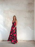 Load image into Gallery viewer, Lotus Dress Black Poppy