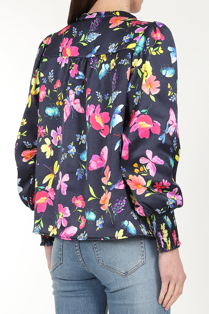 Dawn Blouse Navy Love Bug