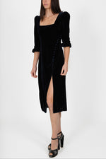 Load image into Gallery viewer, Rome Midi Dress in Navy Velet