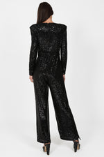 Load image into Gallery viewer, New York Jumpsuit in Black Sequins
