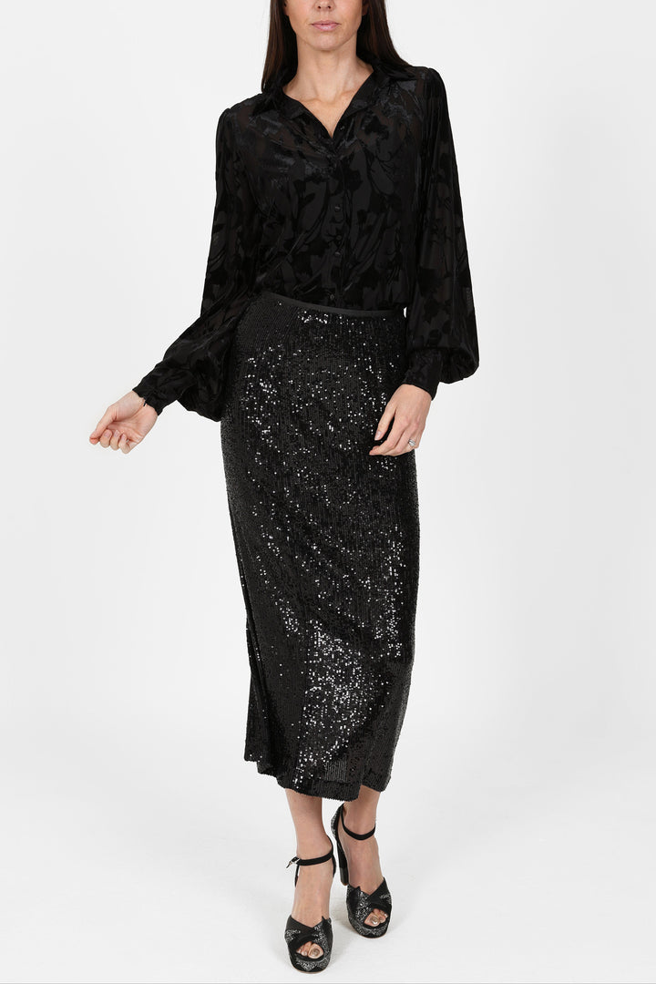 Madrid Sequin Skirt in Black