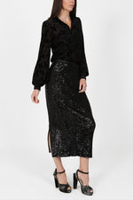 Load image into Gallery viewer, Madrid Sequin Skirt in Black