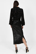 Load image into Gallery viewer, Madrid Sequin Skirt in Black