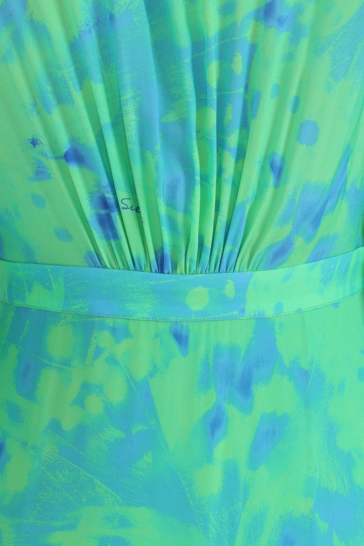 Iris Wrap Dress Green Butterfly