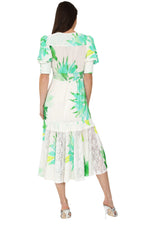 Load image into Gallery viewer, Orchid Midi Dress Green Flower