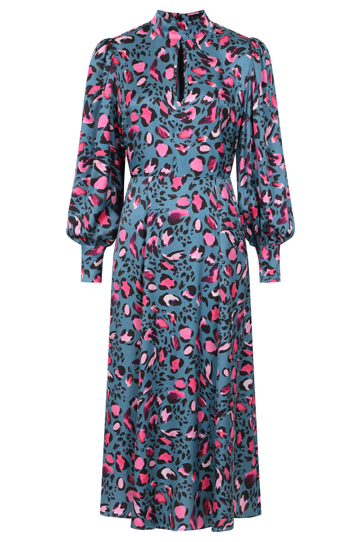 Paris Midi Dress in Leopard Print