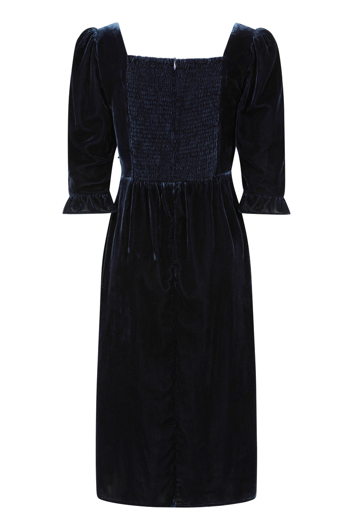 Rome Midi Dress in Navy Velet