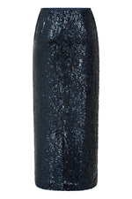 Load image into Gallery viewer, Madrid Sequin Skirt Navy