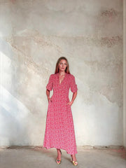 Elena Dress Red Ditsy