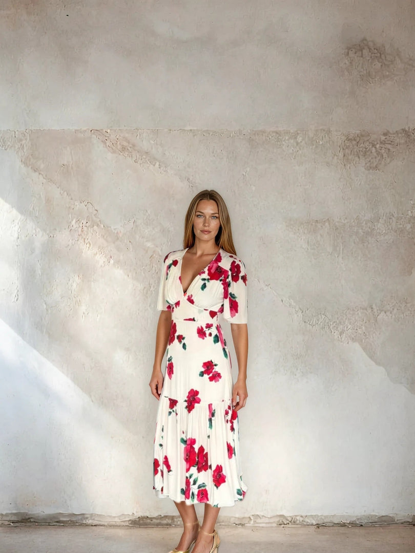 Imelda Dress Cream Poppy