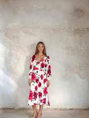 Violet Dress Cream Poppy