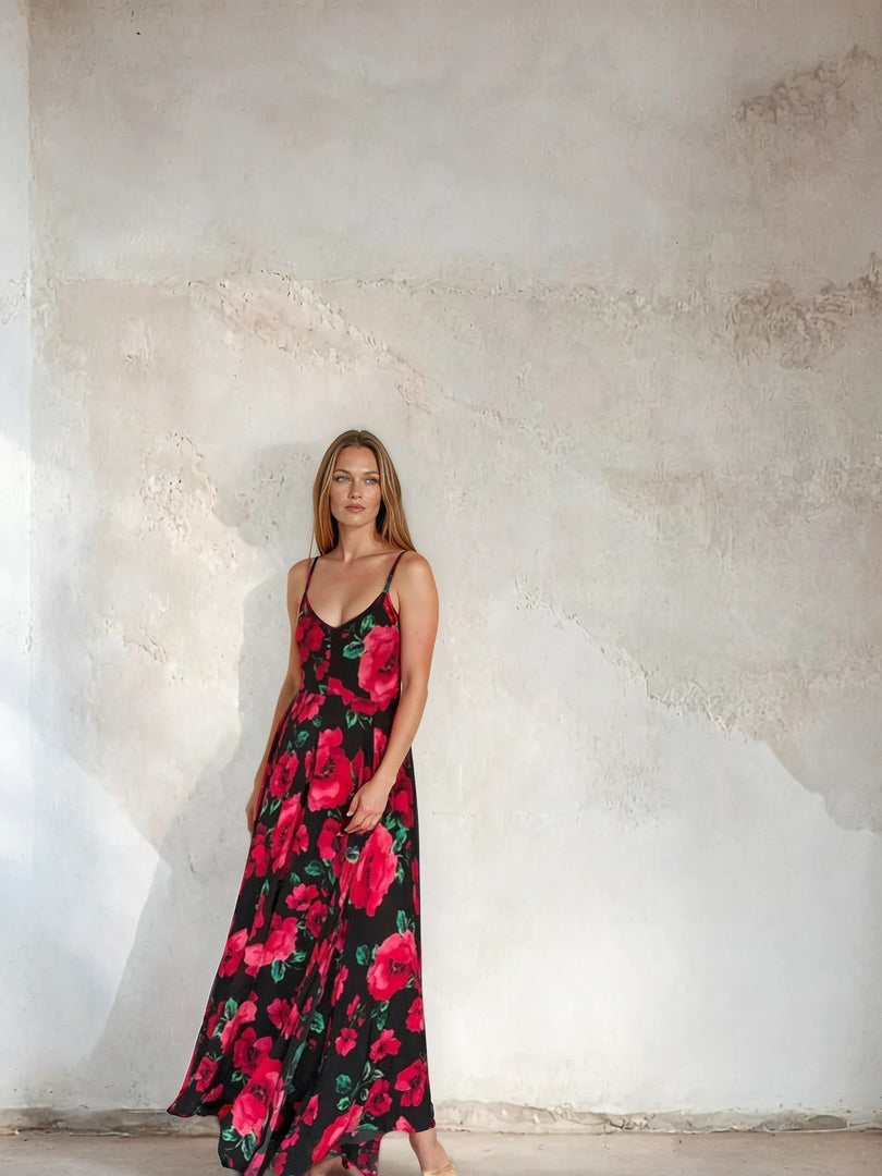 Lotus Dress Black Poppy