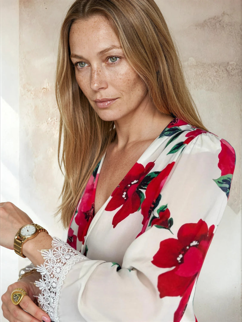 Joanne Blouse Cream Poppy