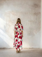 Elena Dress Cream Poppy