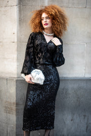 Madrid Sequin Skirt Navy