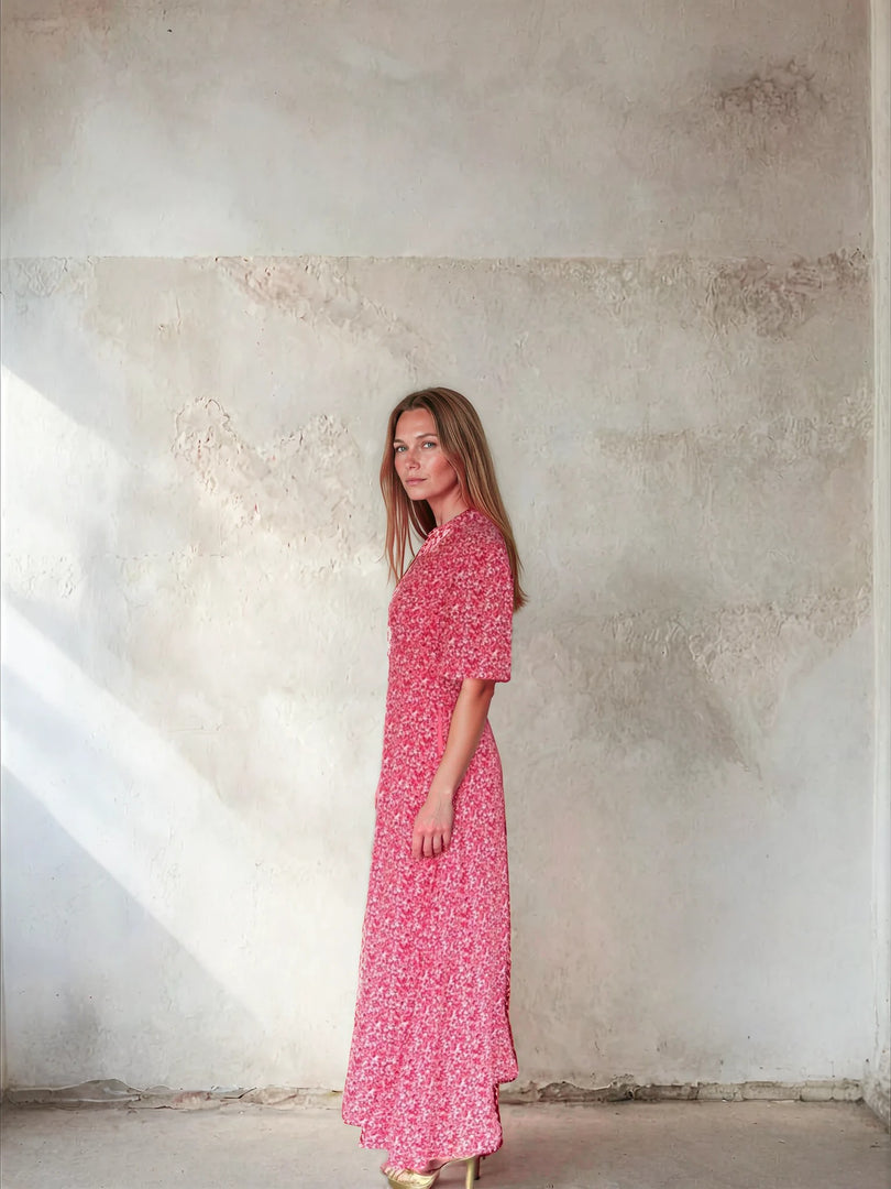 Elena Dress Red Ditsy