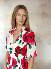 Elena Dress Cream Poppy