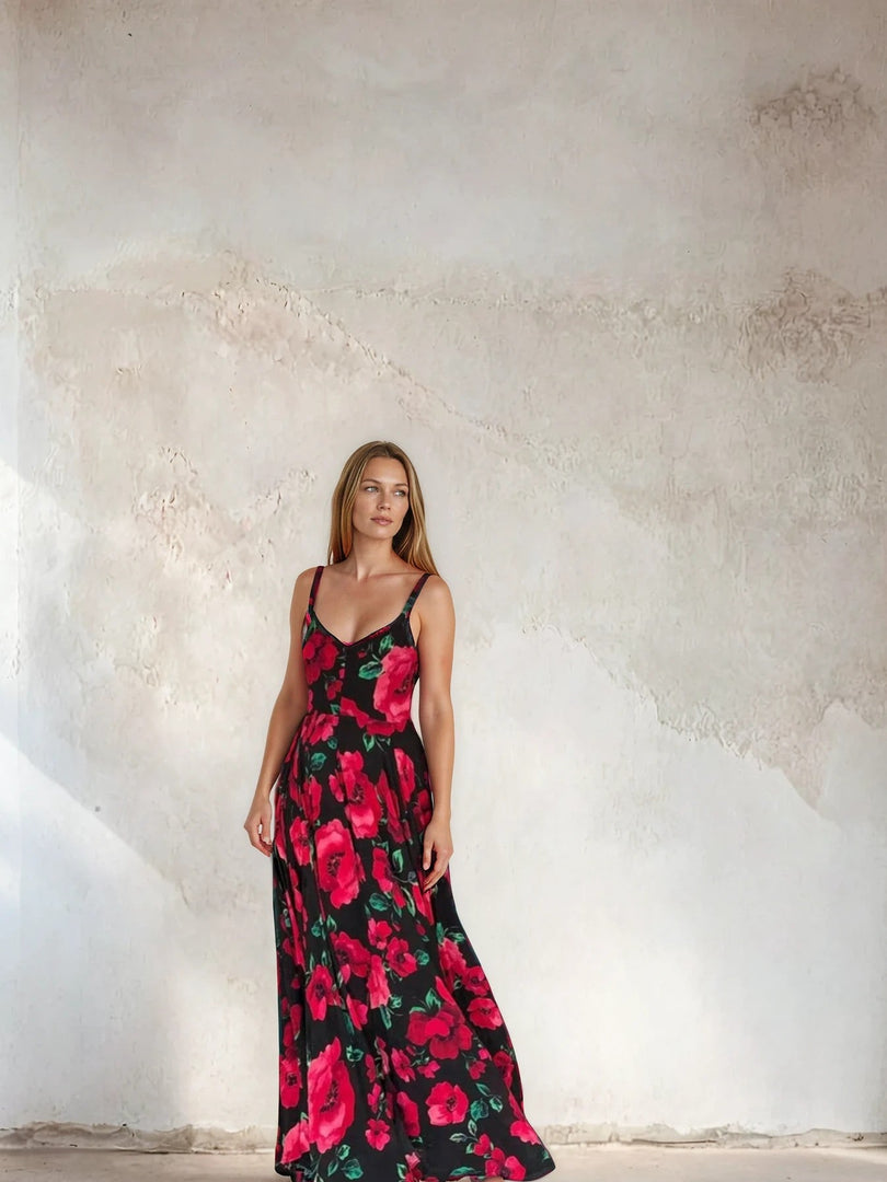 Lotus Dress Black Poppy
