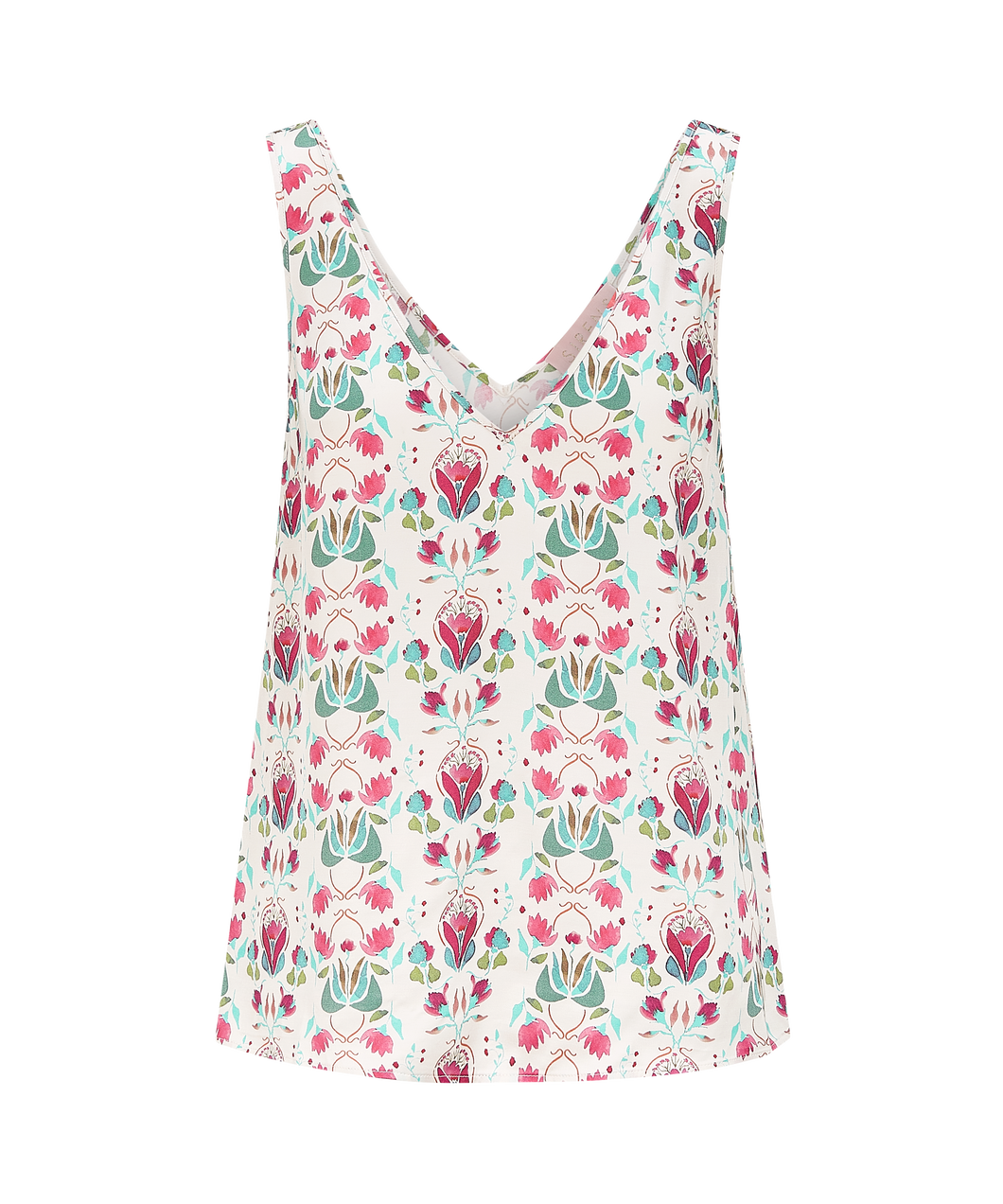 Beautiful V neck camisole, designed to compliment any shape. Elegant V back and shoulder straps wide enough to cover a bra. 

Stunning floral hand painted print to match any look.

Size Guide

Available in sizes UK 8-14

Size UK	 8	10	12	14