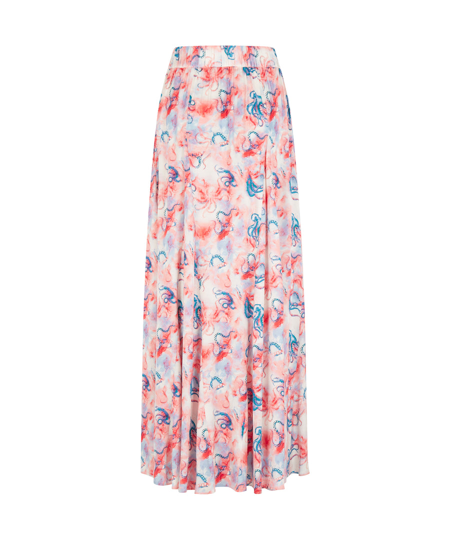 Franklin Mxi Skirt Pink Octopus