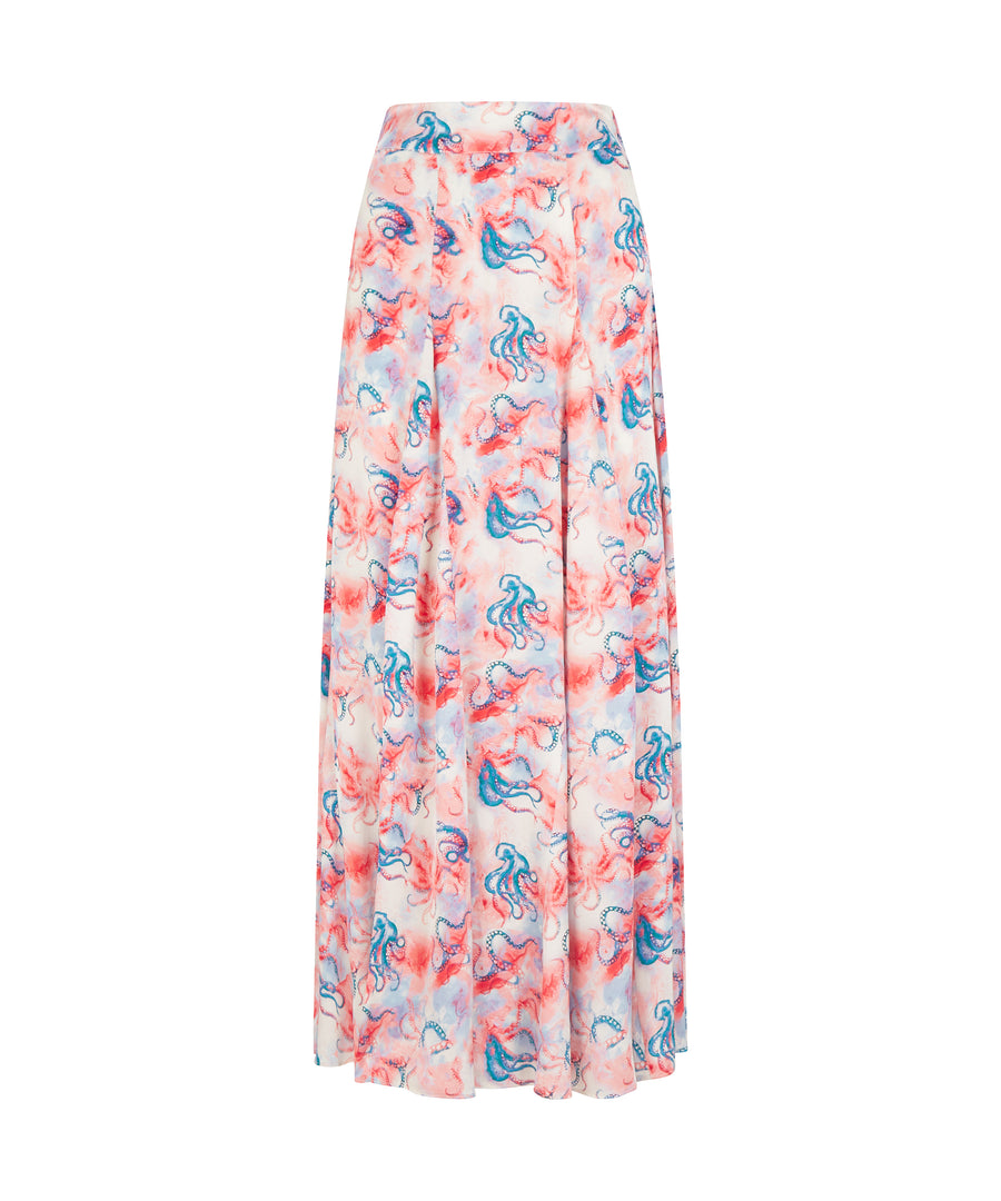 Franklin Mxi Skirt Pink Octopus