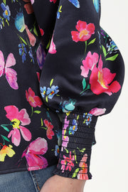 Dawn Blouse Navy Love Bug