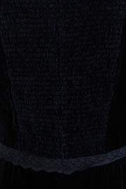 London Midi Dress in Navy Velvet