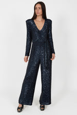 Load image into Gallery viewer, New York Jumpsuit in Navy Sequins
