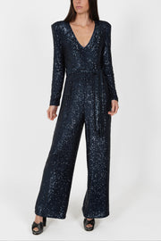 New York Jumpsuit in Navy Sequins