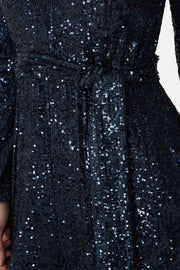 New York Jumpsuit in Navy Sequins