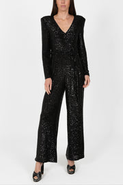 New York Jumpsuit in Black Sequins