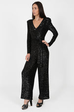 Load image into Gallery viewer, New York Jumpsuit in Black Sequins
