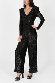 New York Jumpsuit in Black Sequins