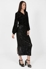 Load image into Gallery viewer, Madrid Skirt Sequin in Black
