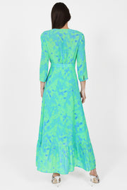 Iris Wrap Dress Green Butterfly