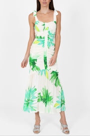 Poppy Dress Green Floral Print