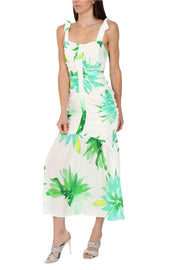 Poppy Dress Green Floral Print