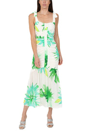 Poppy Dress Green Floral Print