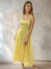 Bella Dress Ditsy Yellow