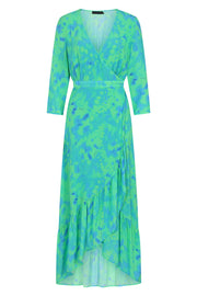 Iris Wrap Dress Green Butterfly