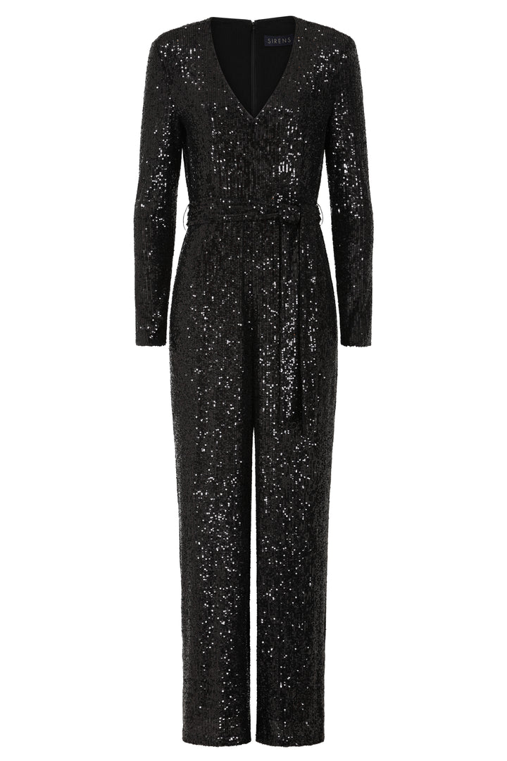 New York Jumpsuit in Black Sequins