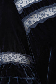 London Midi Dress in Navy Velvet