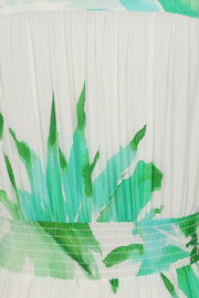 Orchid Midi Dress Green Flower