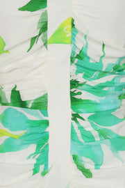 Poppy Dress Green Floral Print