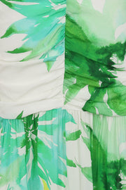 Poppy Dress Green Floral Print