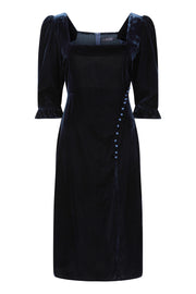 Rome Midi Dress in Navy Velet