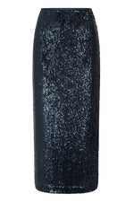 Load image into Gallery viewer, Madrid Skirt Navy Sequin
