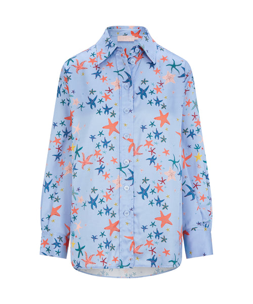 Load image into Gallery viewer, Bille Shirt  Blue Starfish
