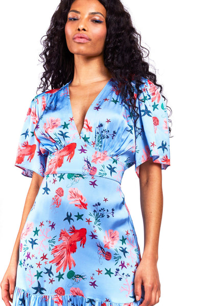 Load image into Gallery viewer, Imelda Dress Blue Print
